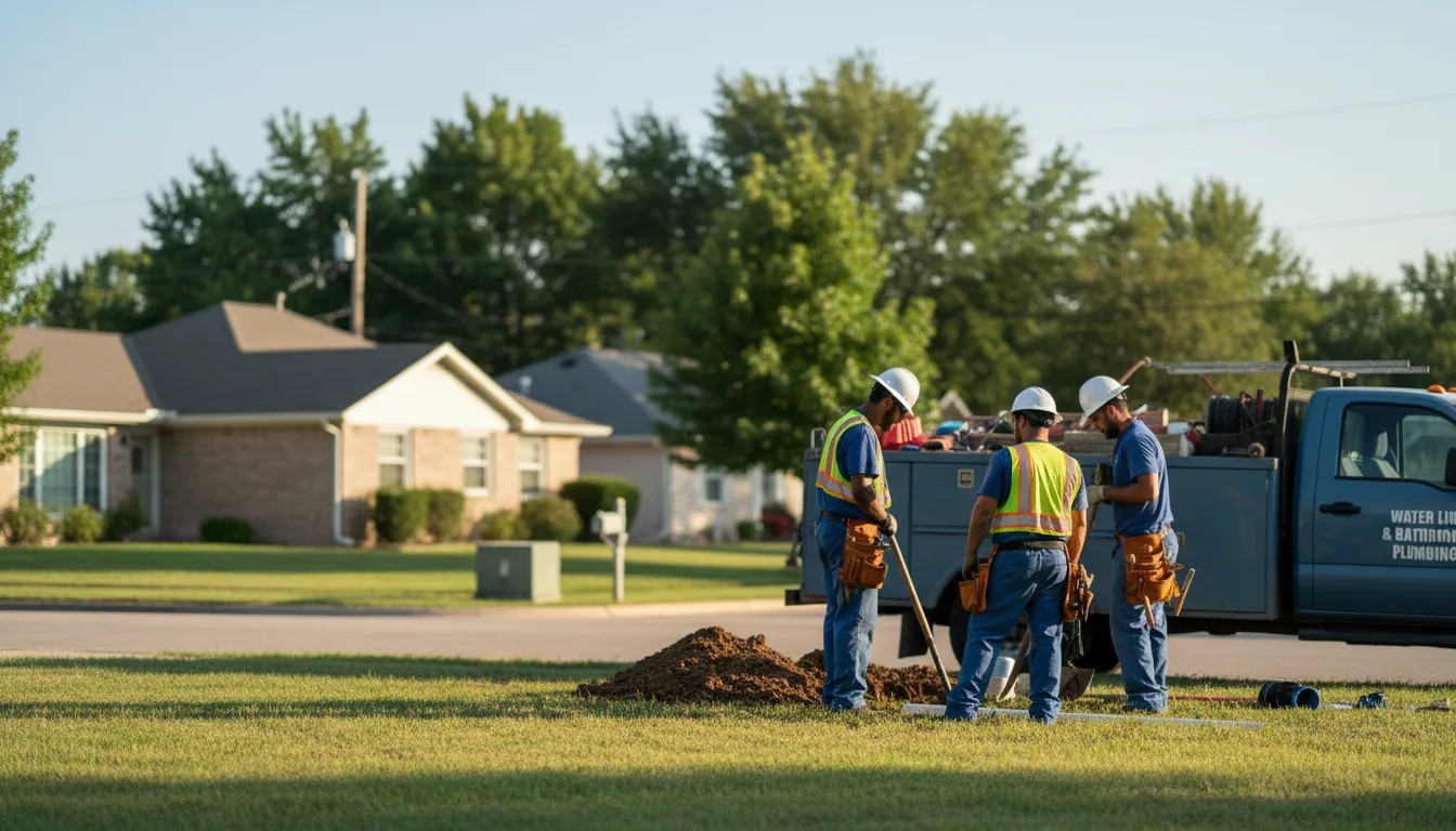 Residential water line and bathroom plumbing service in Mount Pleasant, IA